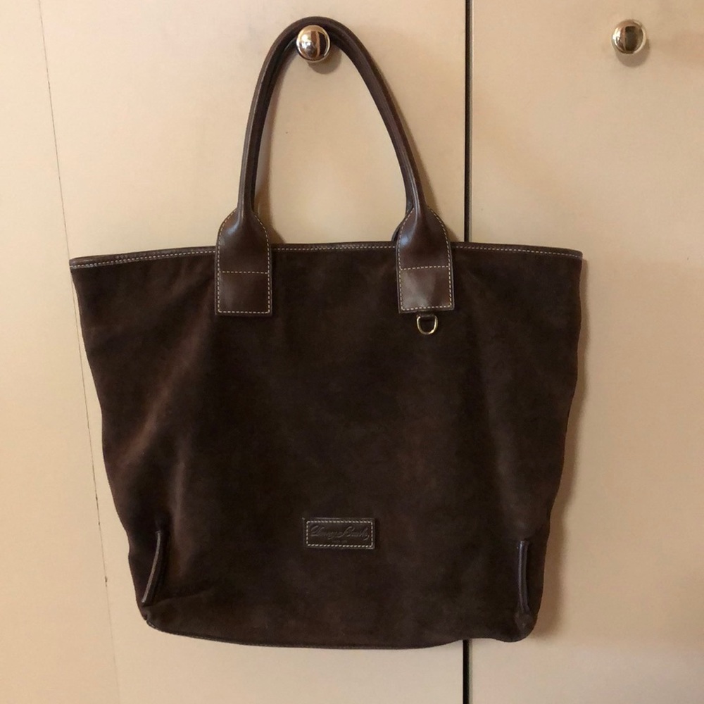 Dooney & Bourke Suede Tmoro Brown Bella Shopper Tote Bag